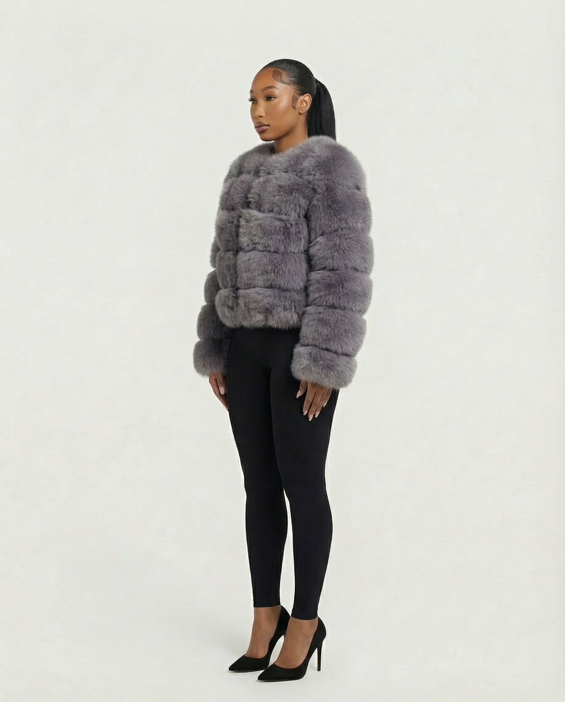 BEATRICE Faux Fur Bubble Jacket
