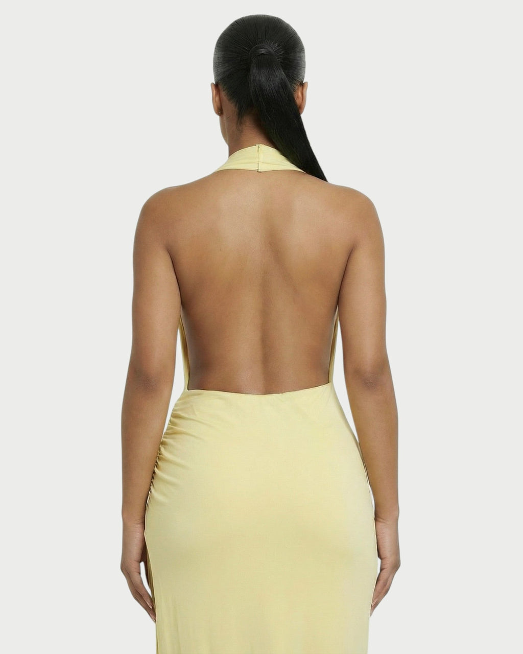 ERAYA Halter Neck Thigh-High Slit Maxi Dress