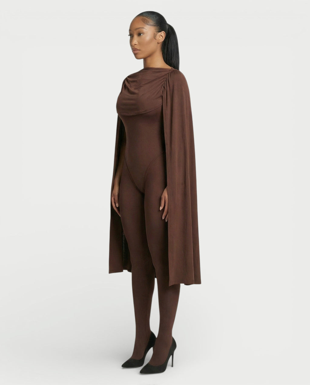 RELANI Draped Illusion Jumpsuit