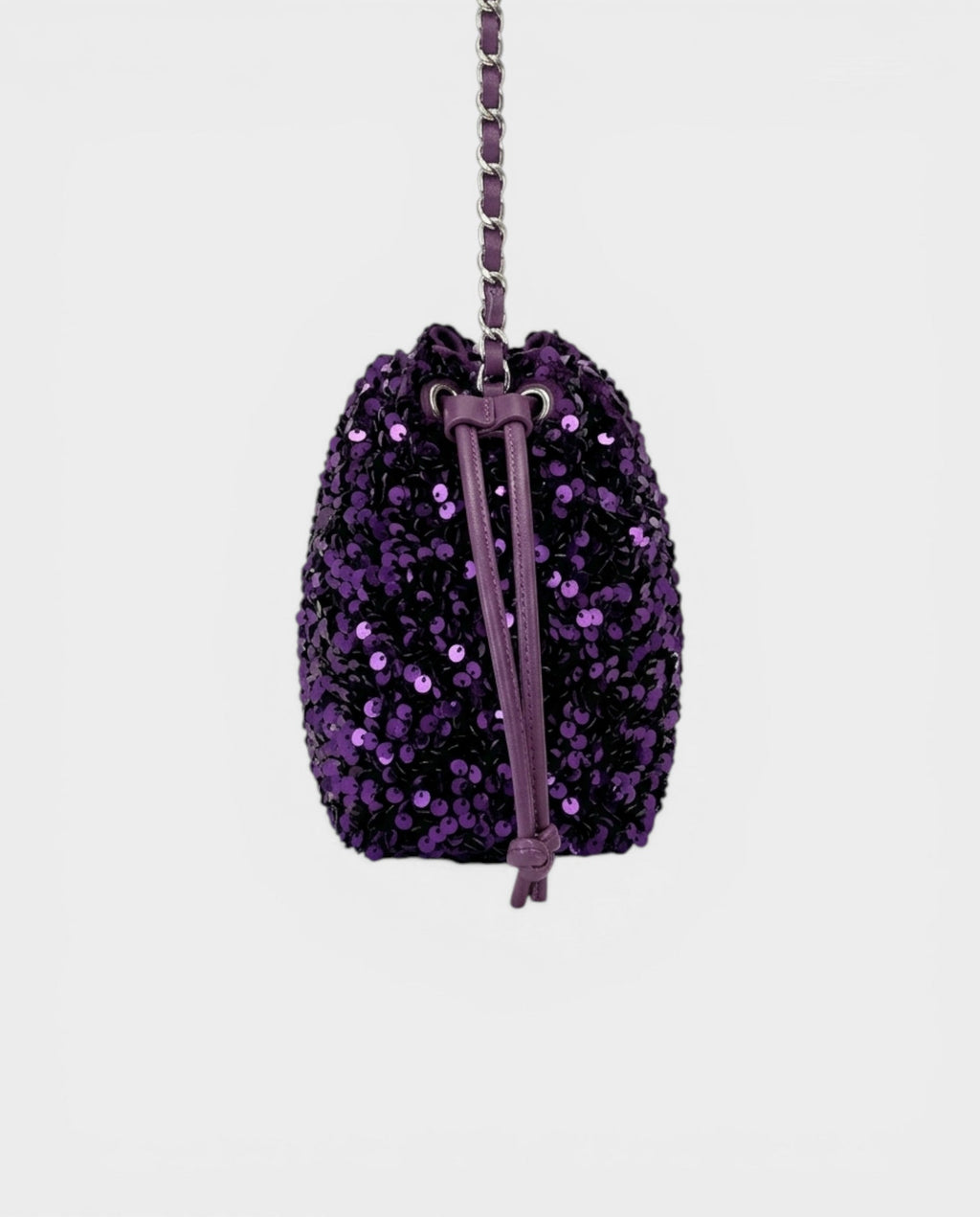 ONELLA Deep Purple Sequin Bucket Bag