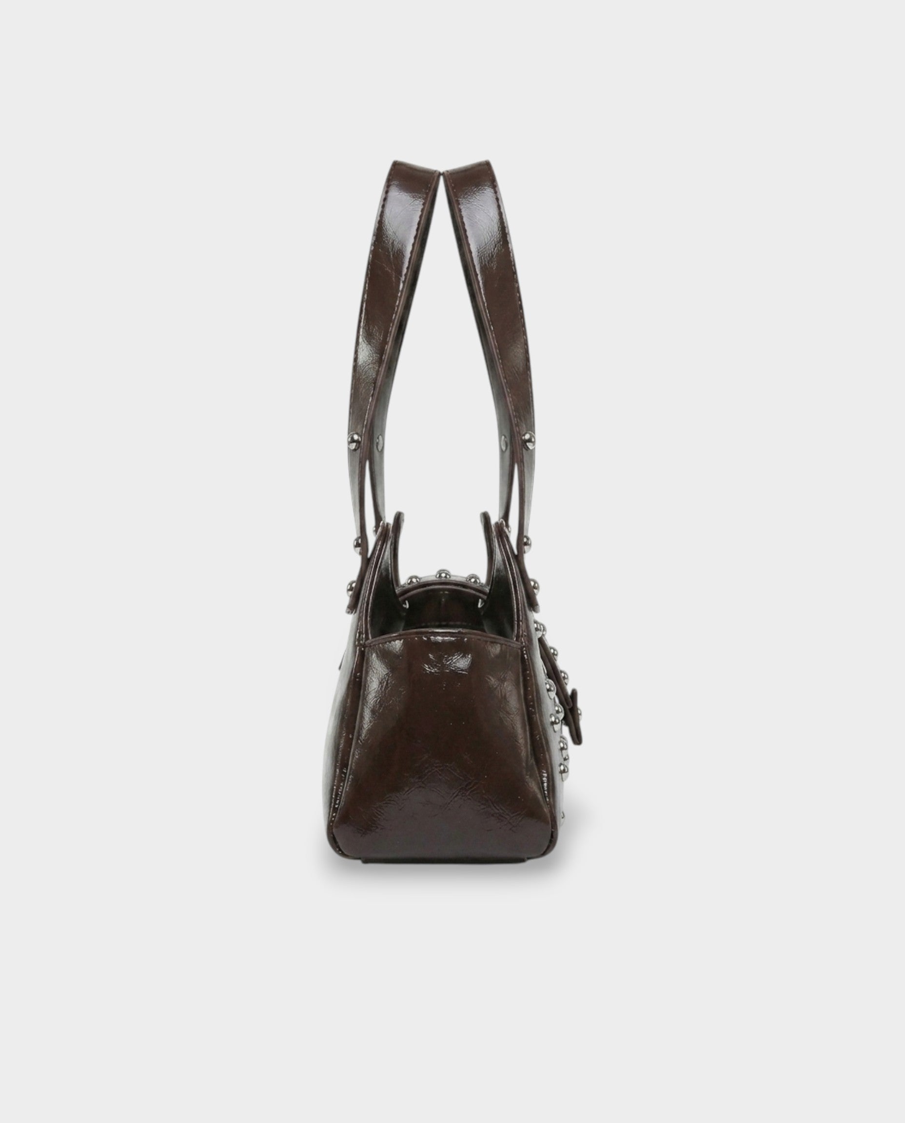 INTERA Studded Faux Leather Shoulder Bag