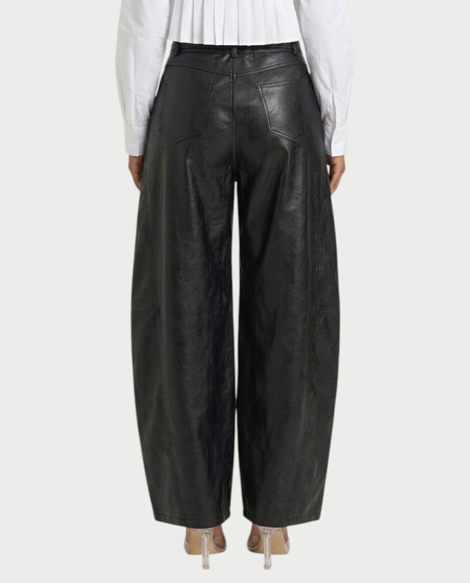 LUVIRA Two-Tone Denim & Faux Leather Pants