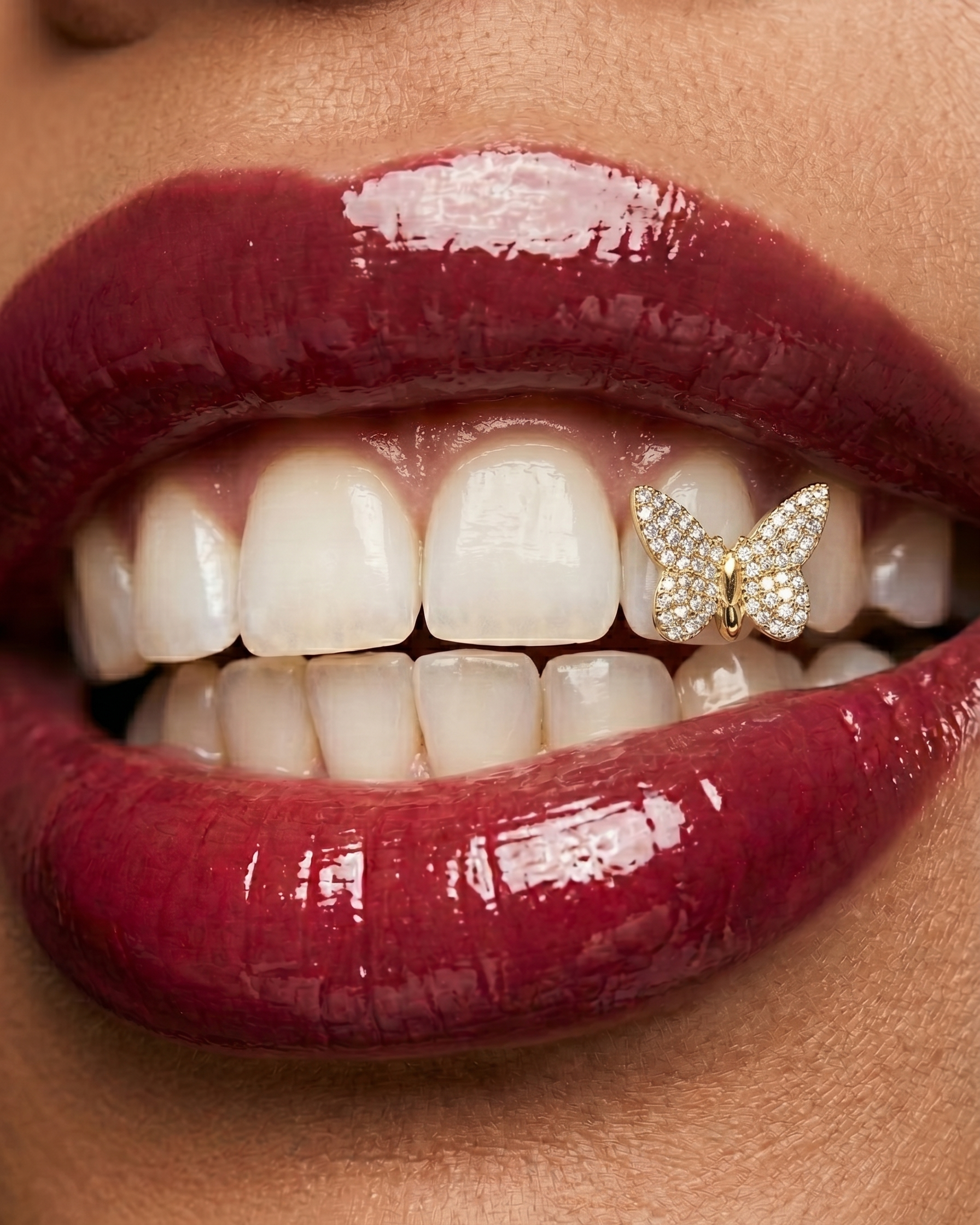 Butterfly Crystal Stone Tooth Grill