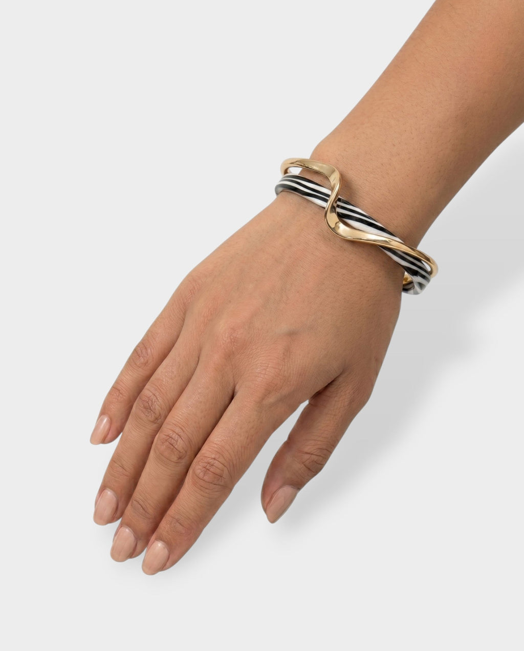 Gold-Tone Twisted Resin Cuff Bracelet