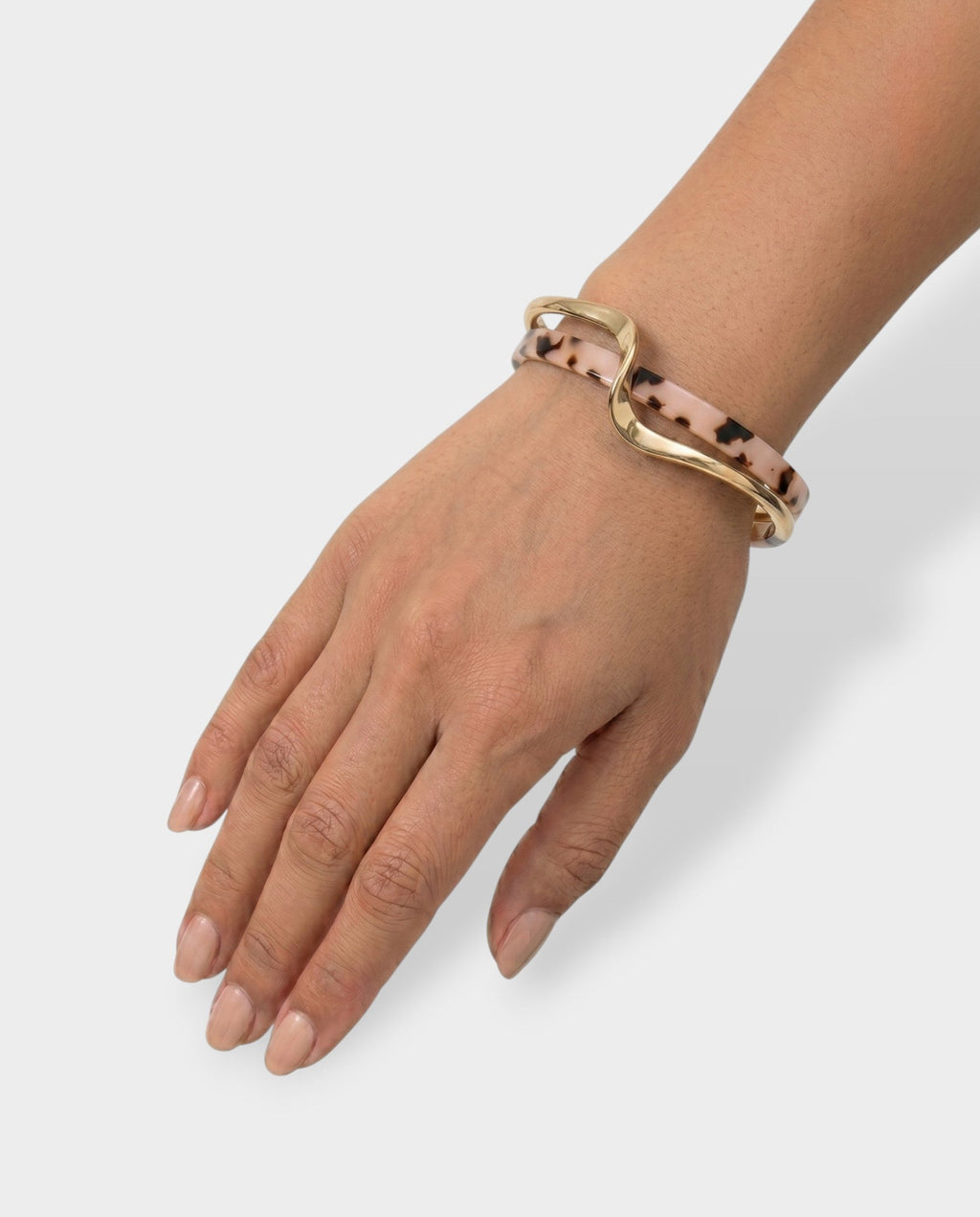 Gold-Tone Twisted Resin Cuff Bracelet