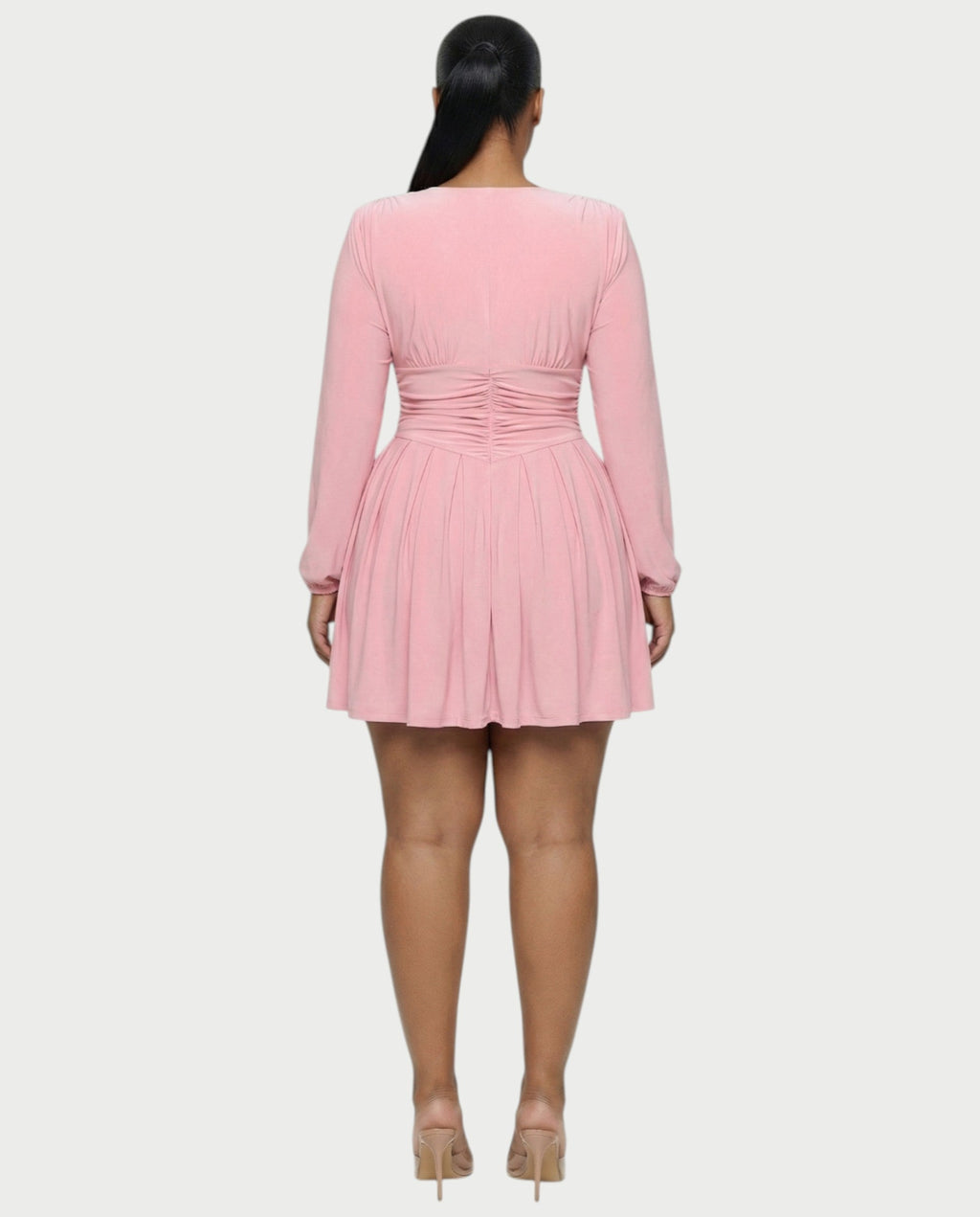 VINNA Waist-cinching Pleated Mini Dress