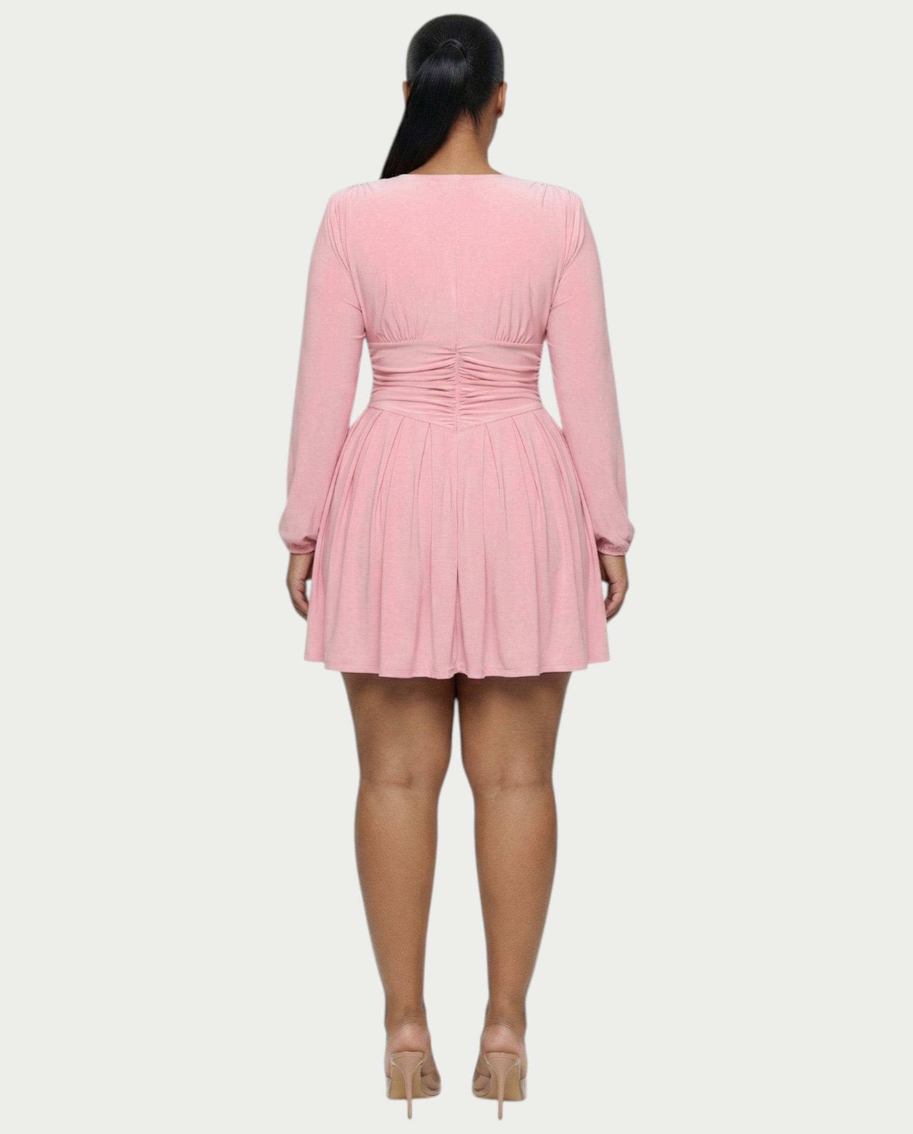 VINNA Waist-cinching Pleated Mini Dress
