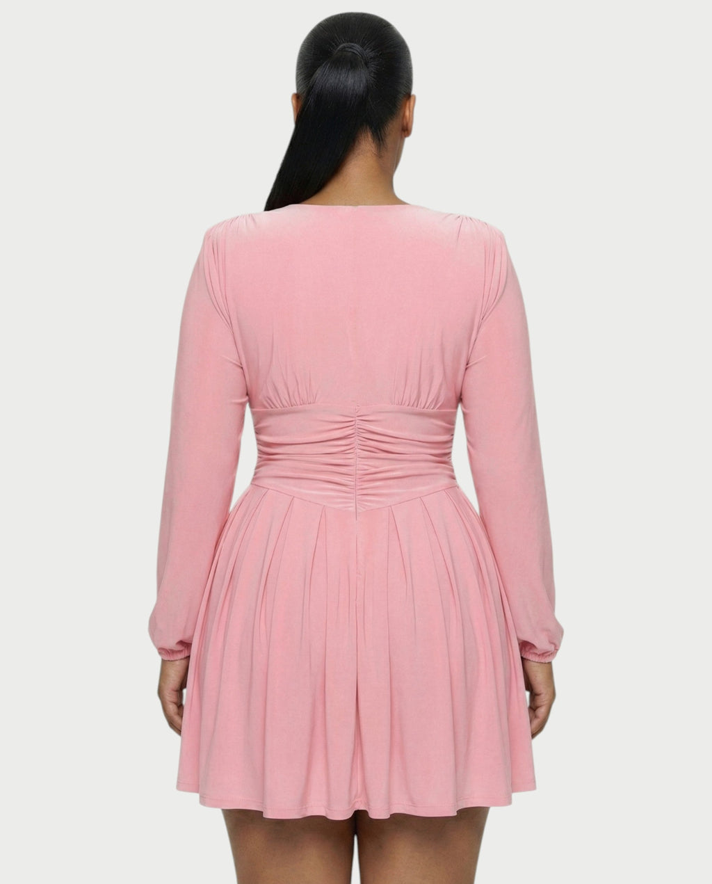 VINNA Waist-cinching Pleated Mini Dress