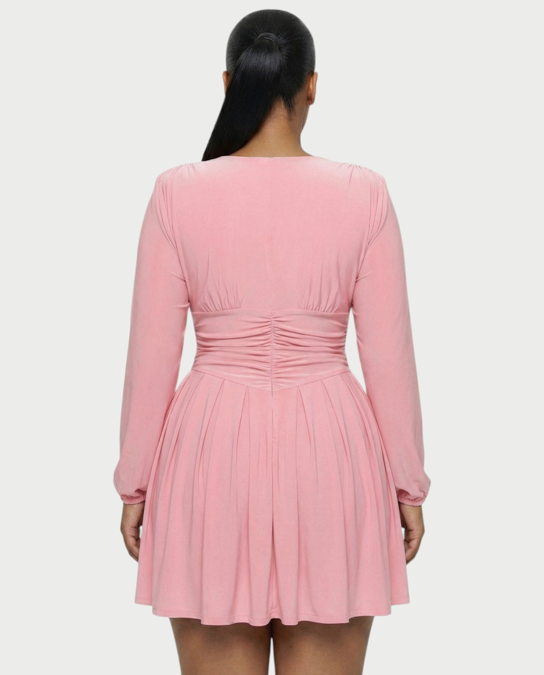 VINNA Waist-cinching Pleated Mini Dress