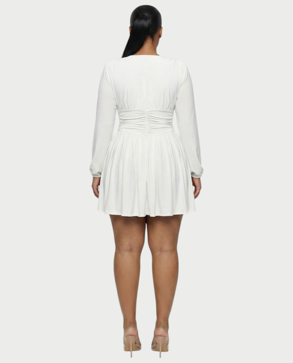 VINNA Waist-cinching Pleated Mini Dress