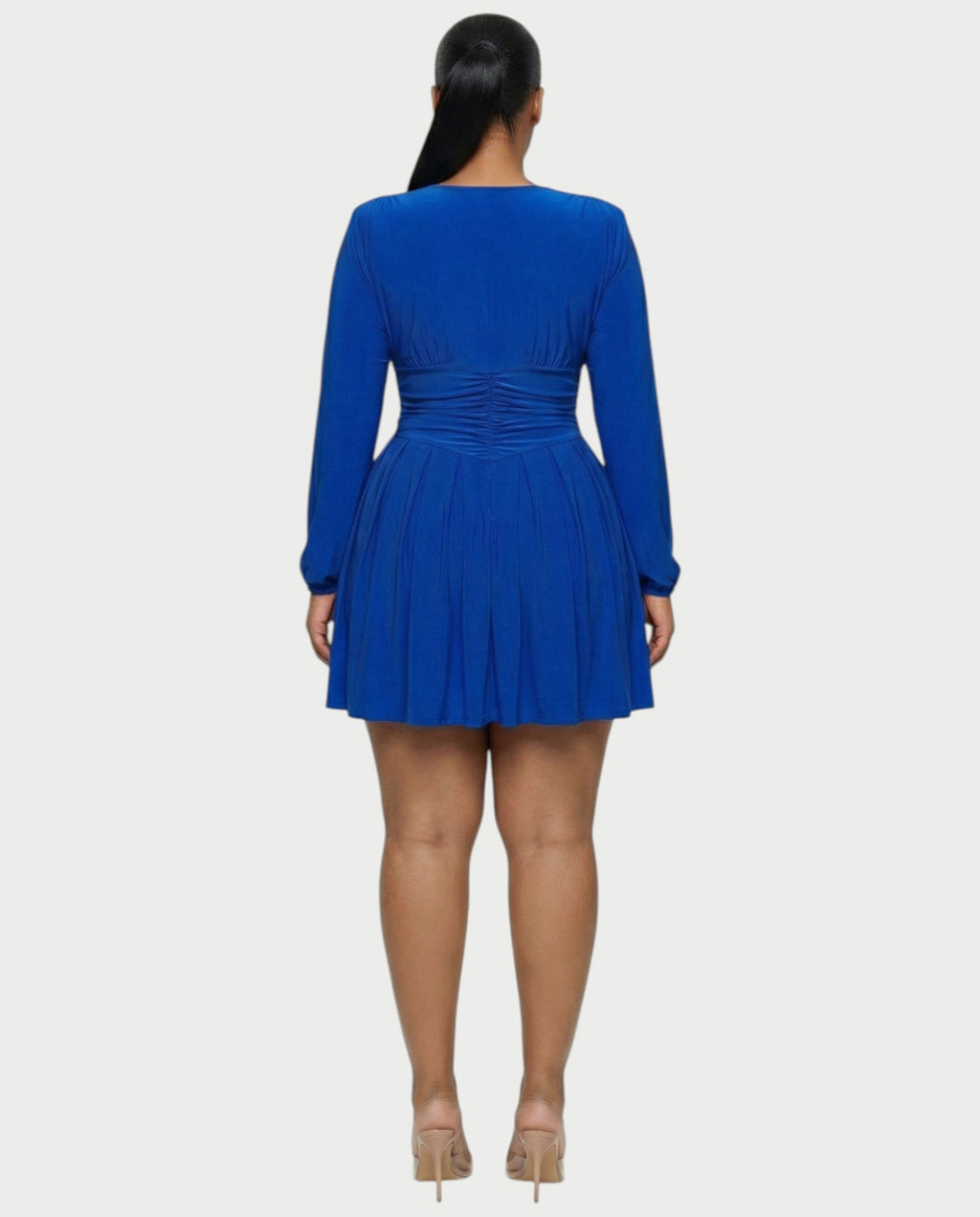 VINNA Waist-cinching Pleated Mini Dress