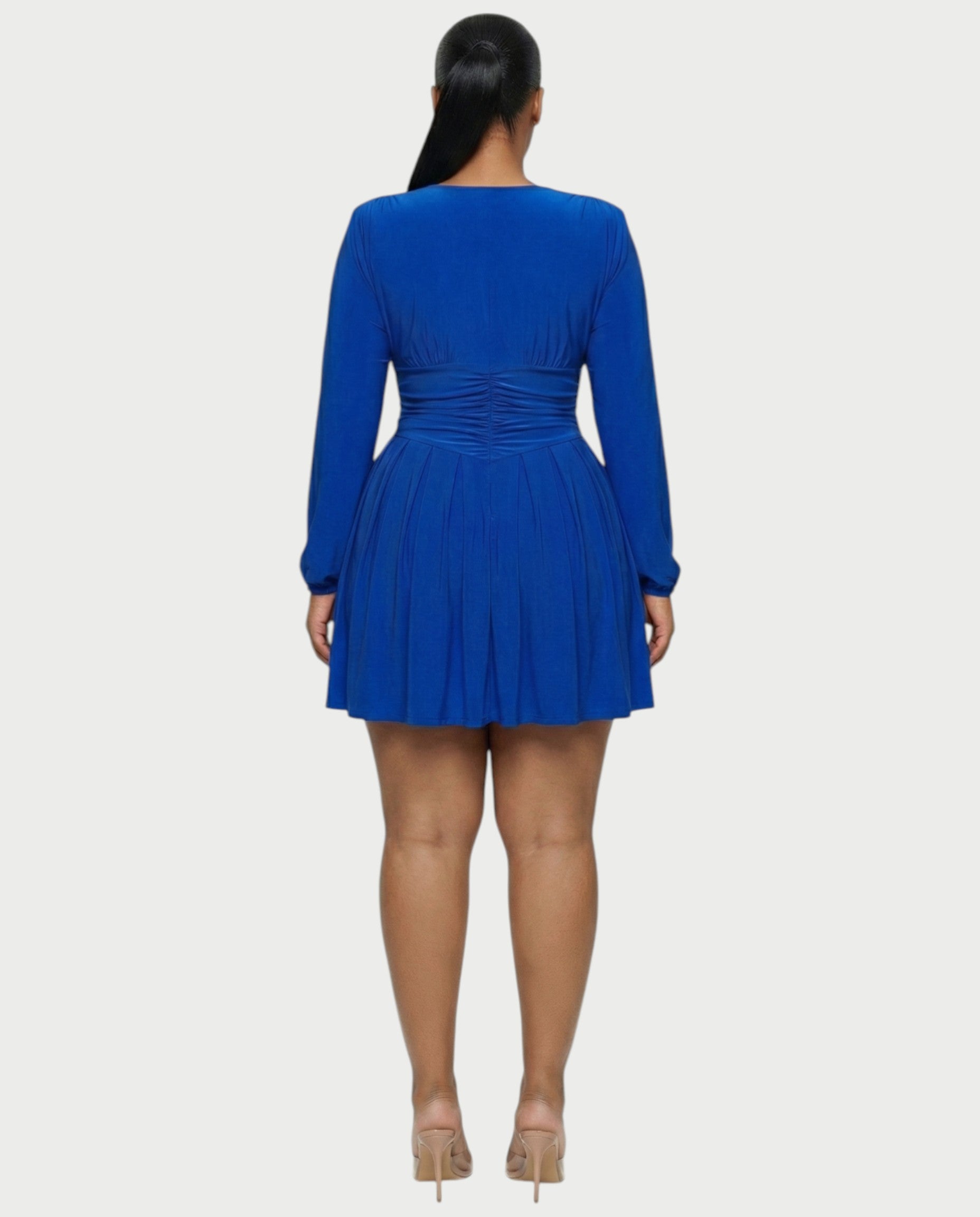 VINNA Waist-cinching Pleated Mini Dress