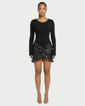 TARAE Twisted Faux Leather Mini Dress