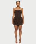 NALIMA Halter Neck Bubble Mini Dress