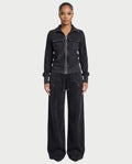 ASHINA Washed Zip-Up Jacket & Wide-Leg Drawstring Pants Set