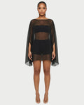 ALMIRA Sheer Mesh Blouse Cover-Up Top