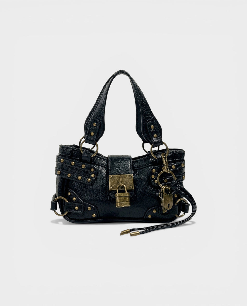 DOSA Studded Padlock Crossbody Bag
