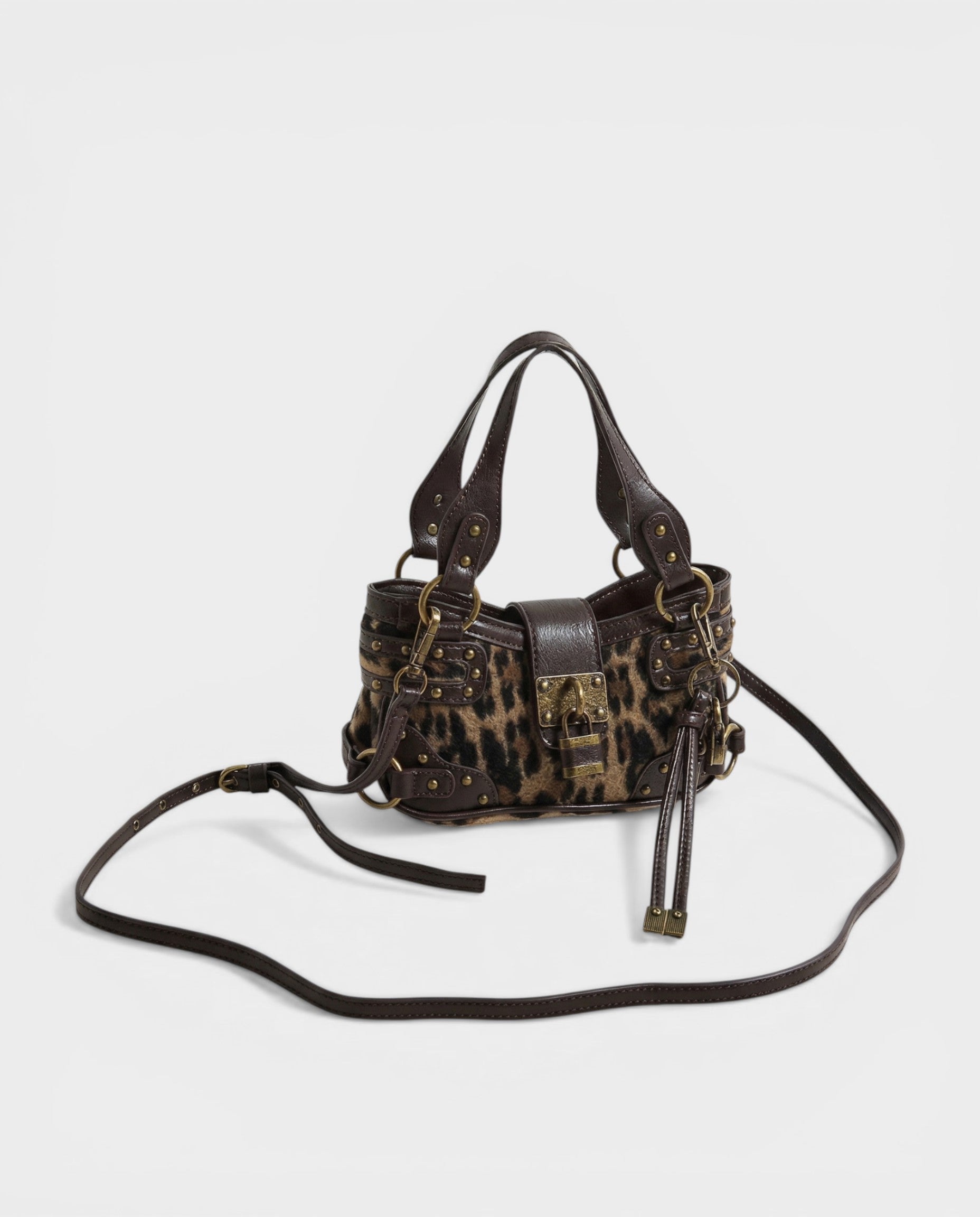 DOSA Studded Padlock Crossbody Bag