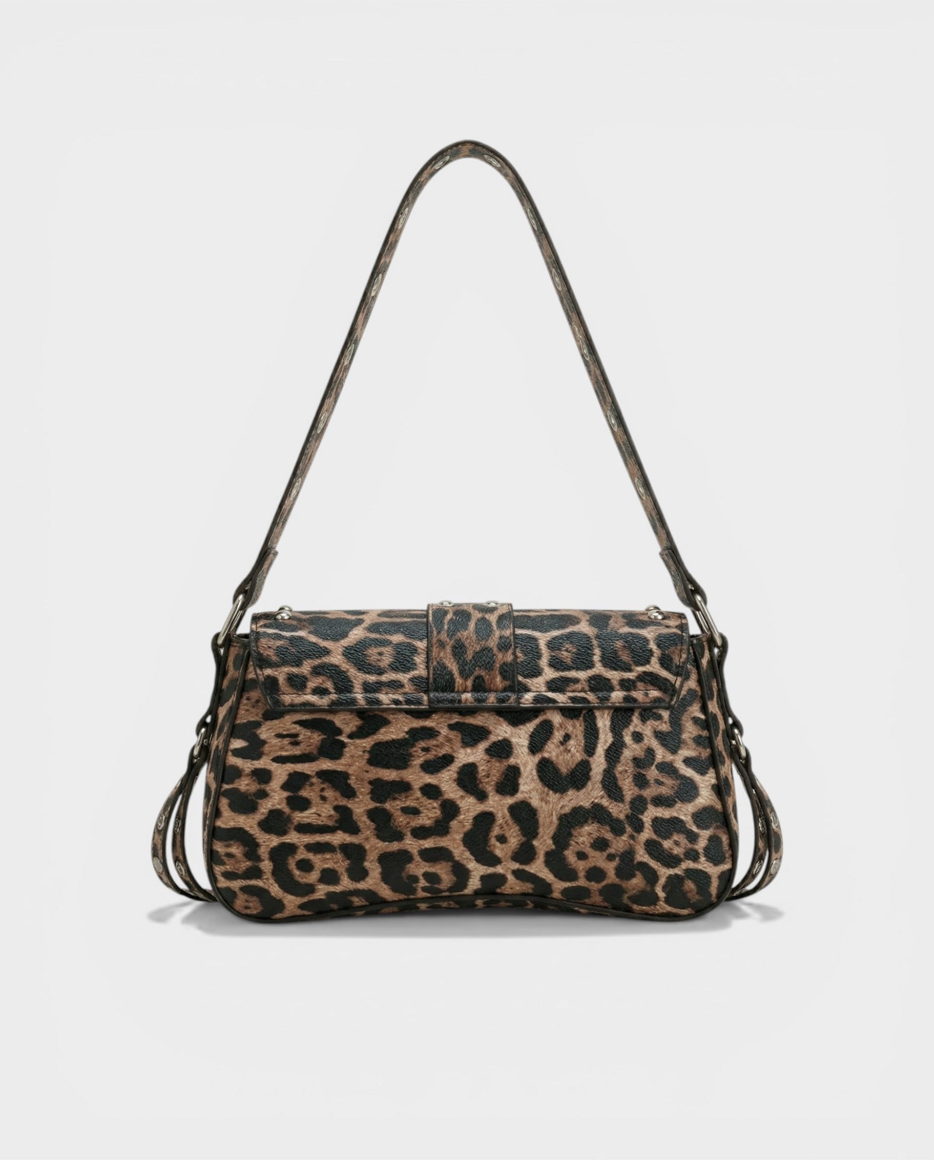 RAVENA Studded Buckle Flap Shoulder Bag