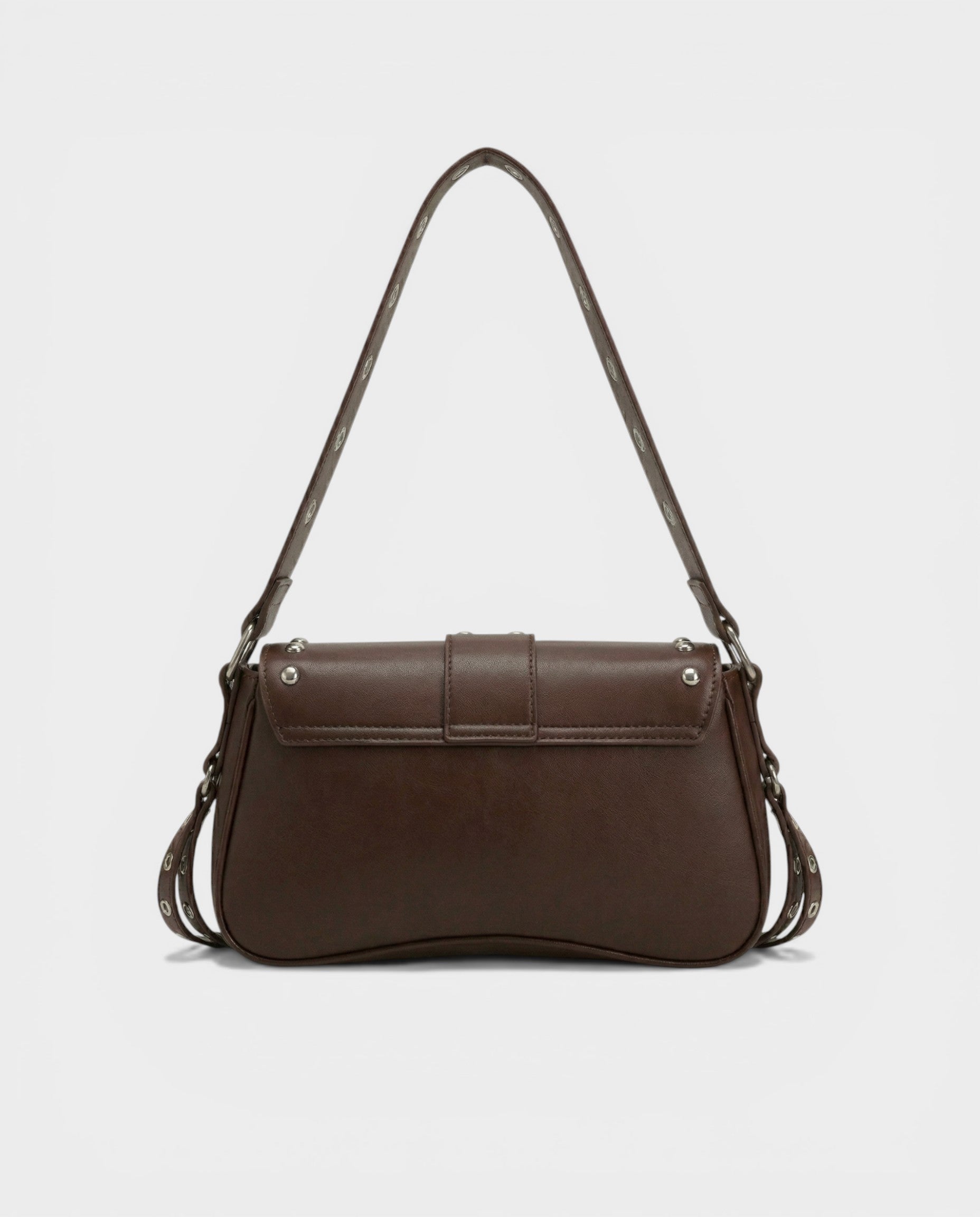 RAVENA Studded Buckle Flap Shoulder Bag