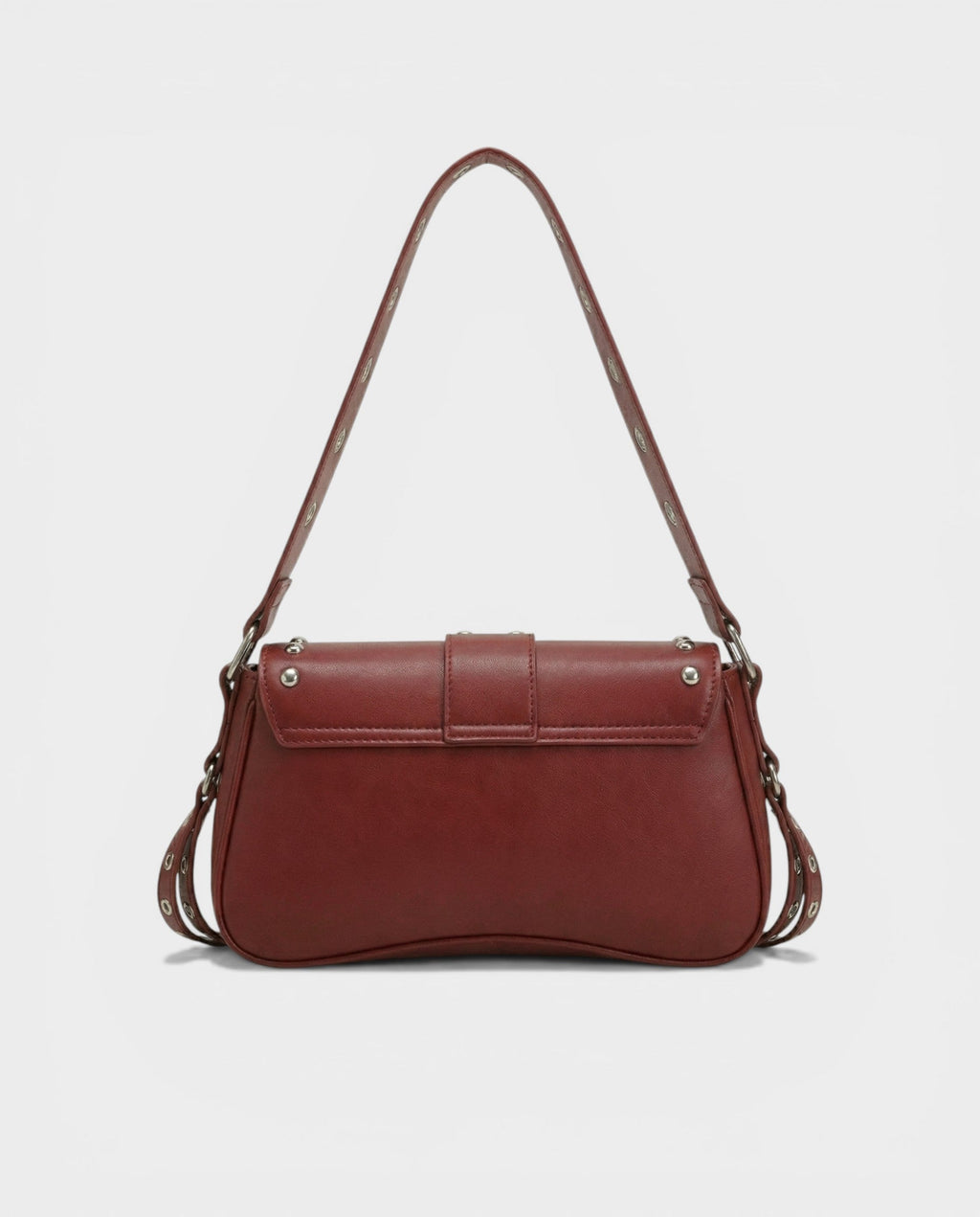 RAVENA Studded Buckle Flap Shoulder Bag