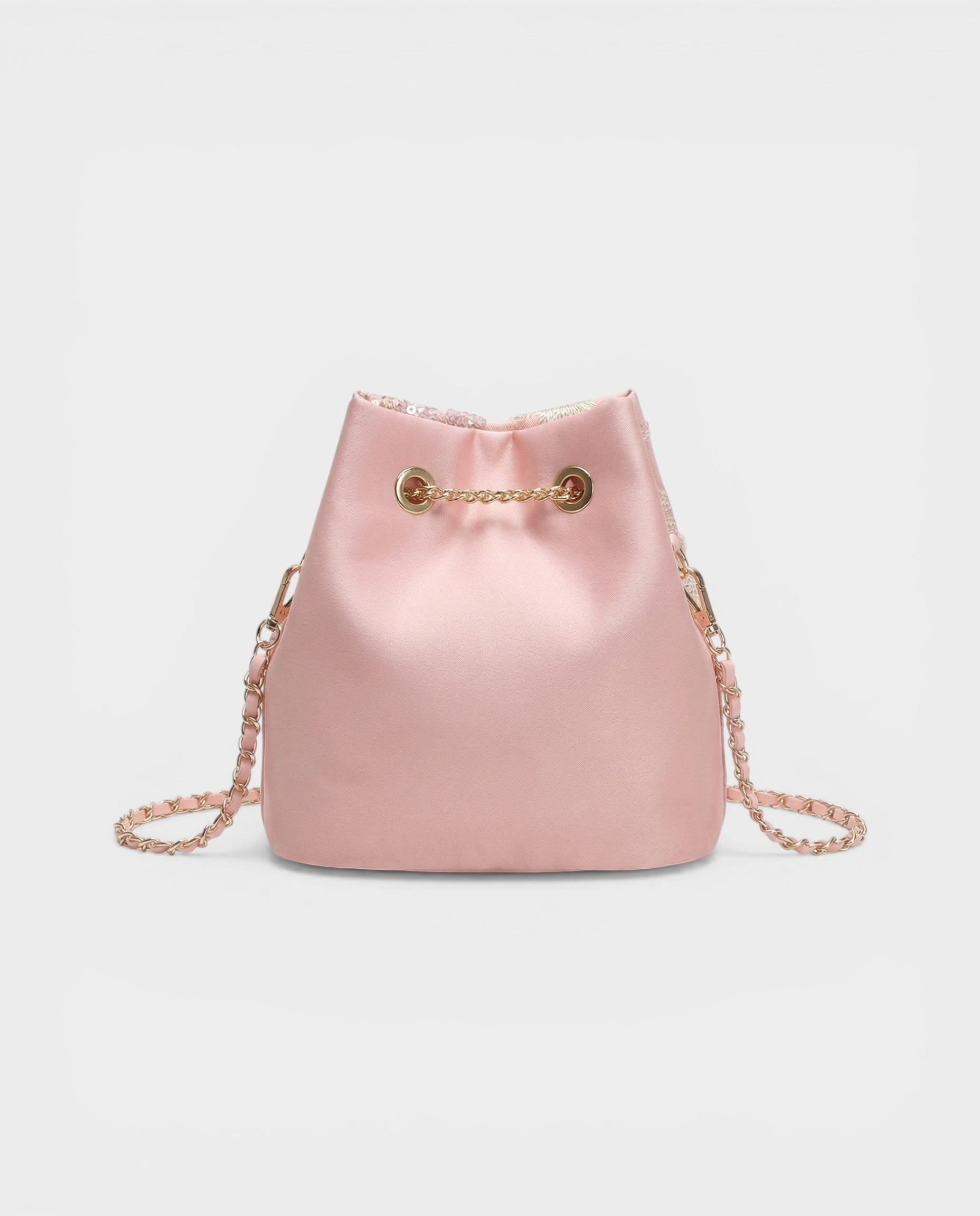 FALINA Embroidered Floral & Sequin Bucket Bag