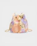 RIKA Ivory Floral Embroidered Bucket Bag