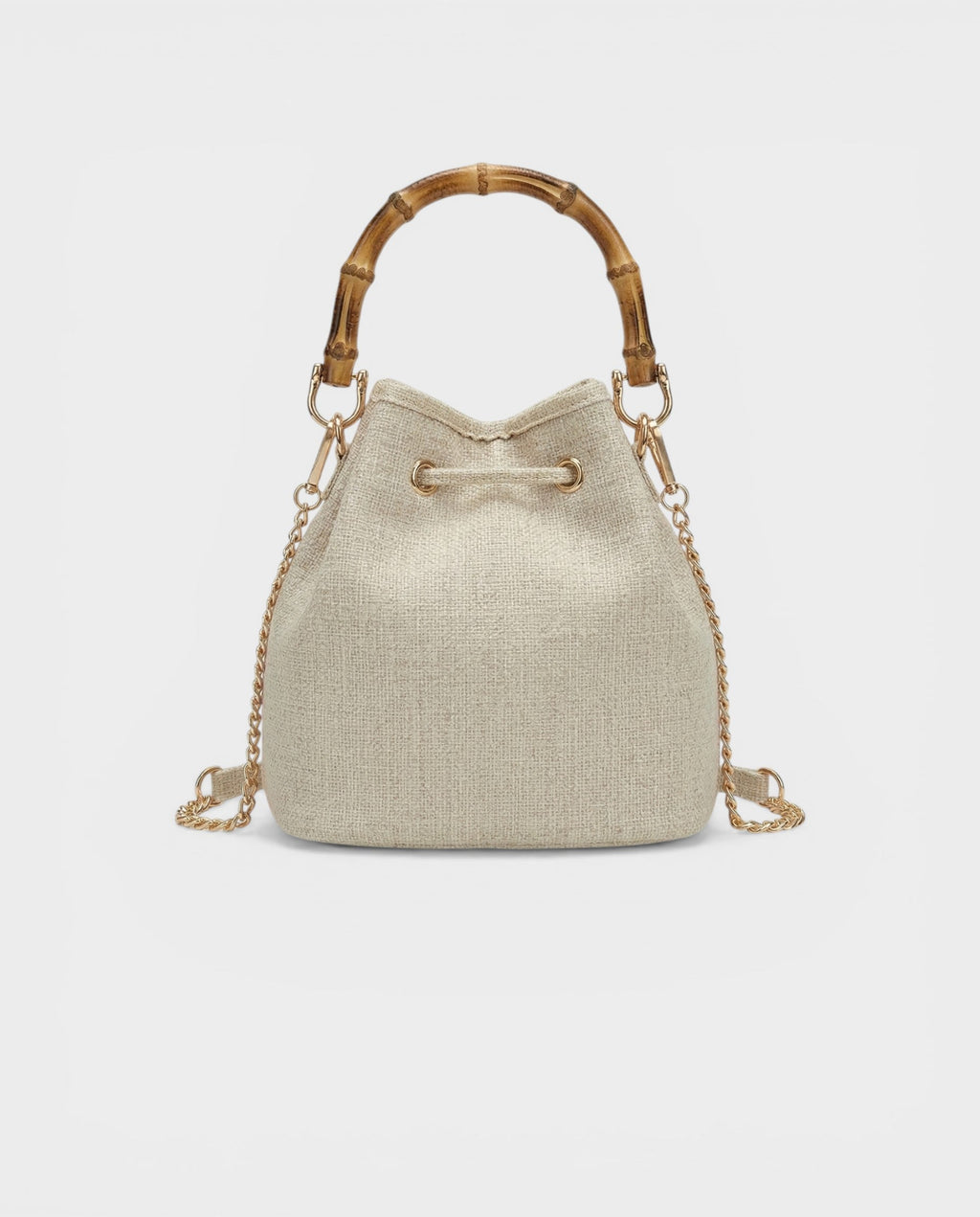 ZERINA Lavender Floral Sequin Bamboo Handle Bucket Bag