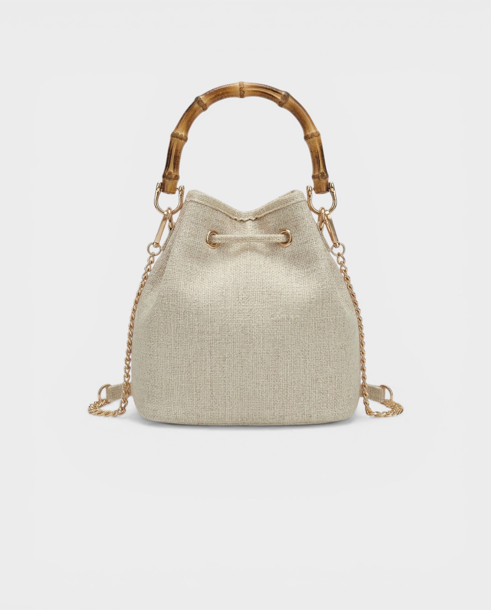 ZERINA Lavender Floral Sequin Bamboo Handle Bucket Bag