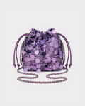 CIZARA Chain Crossbody Sequin Bucket Bag
