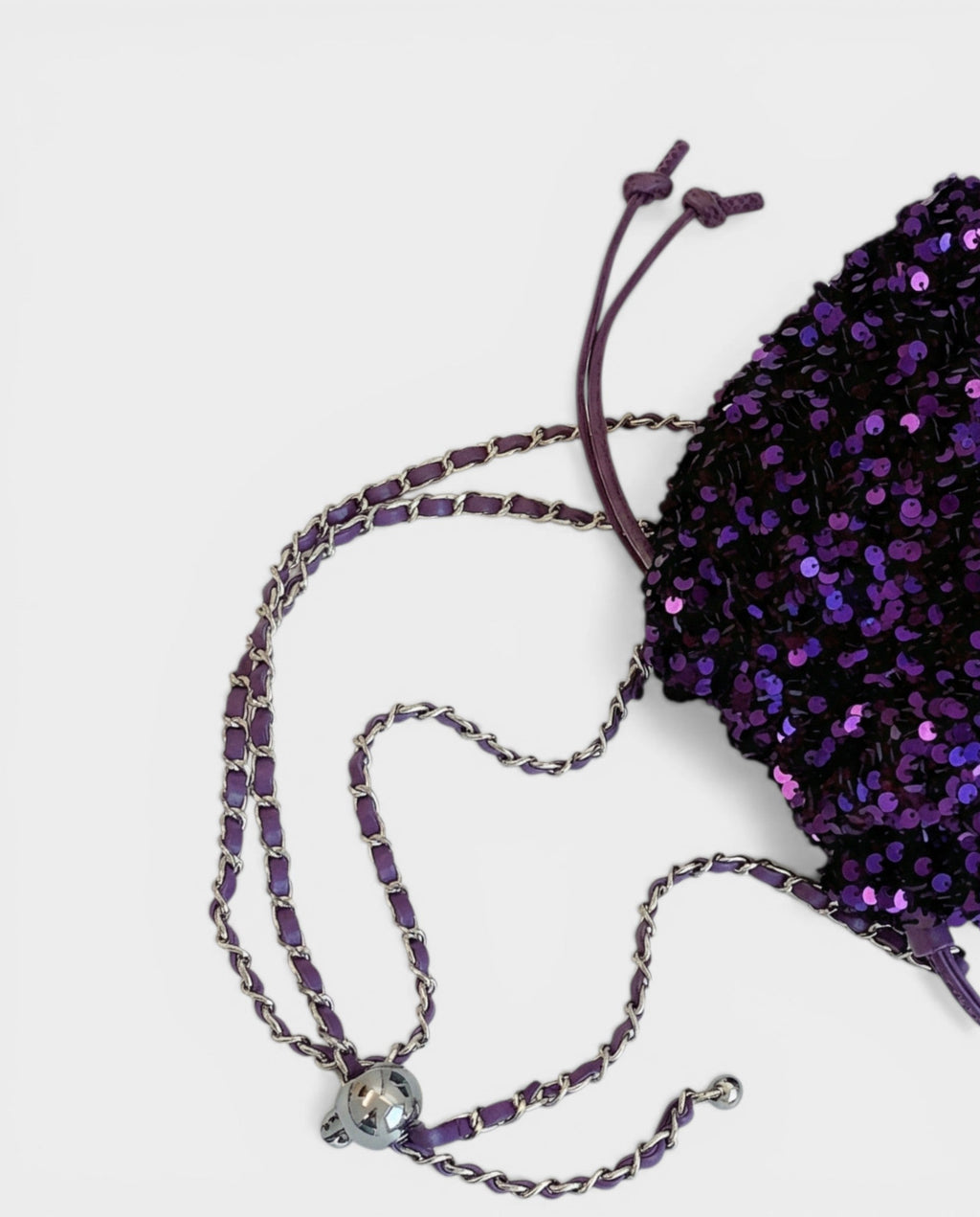 ONELLA Deep Purple Sequin Bucket Bag