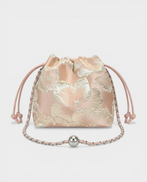 SABELA Floral Jacquard Chain Bucket Bag
