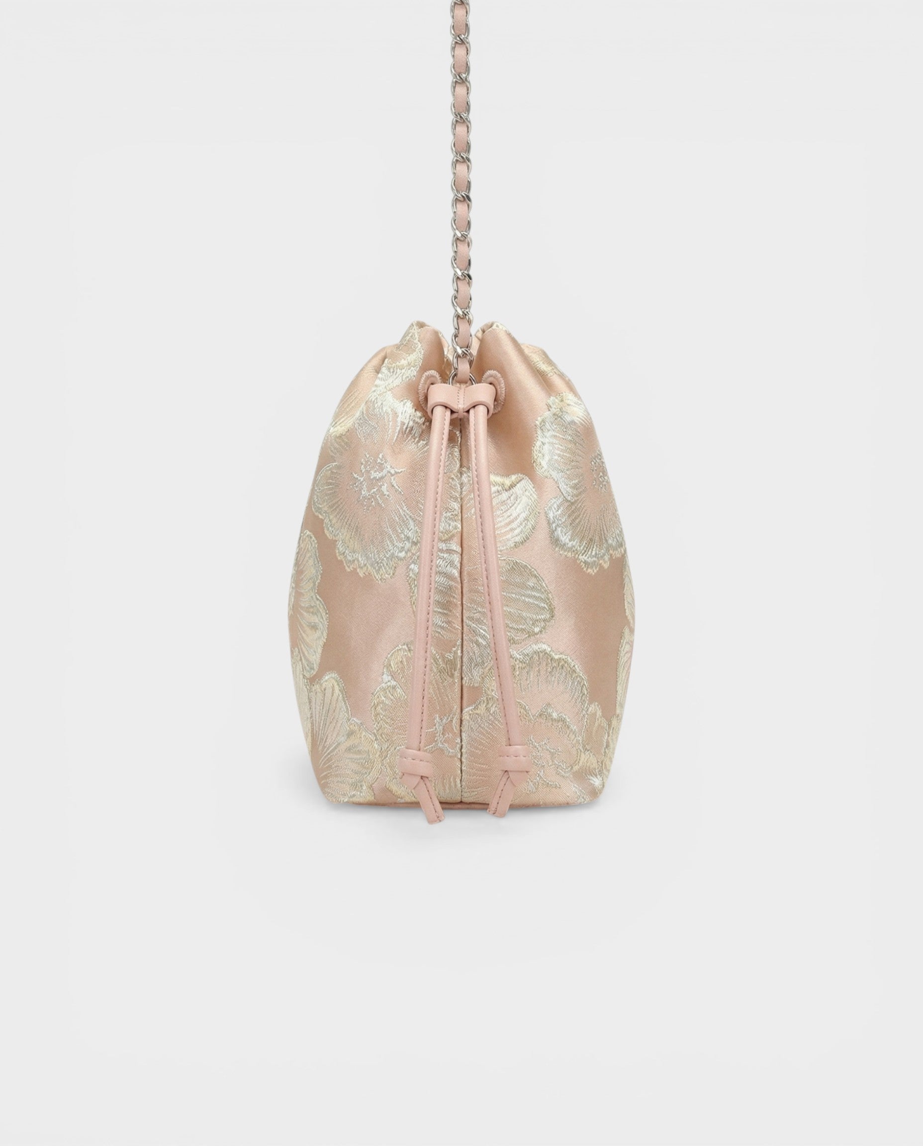 SABELA Floral Jacquard Chain Bucket Bag