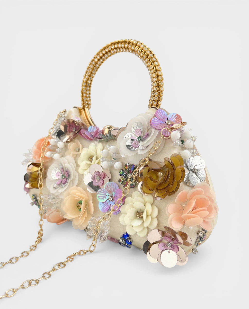 KOSHA Floral Sequin Beaded Clutch