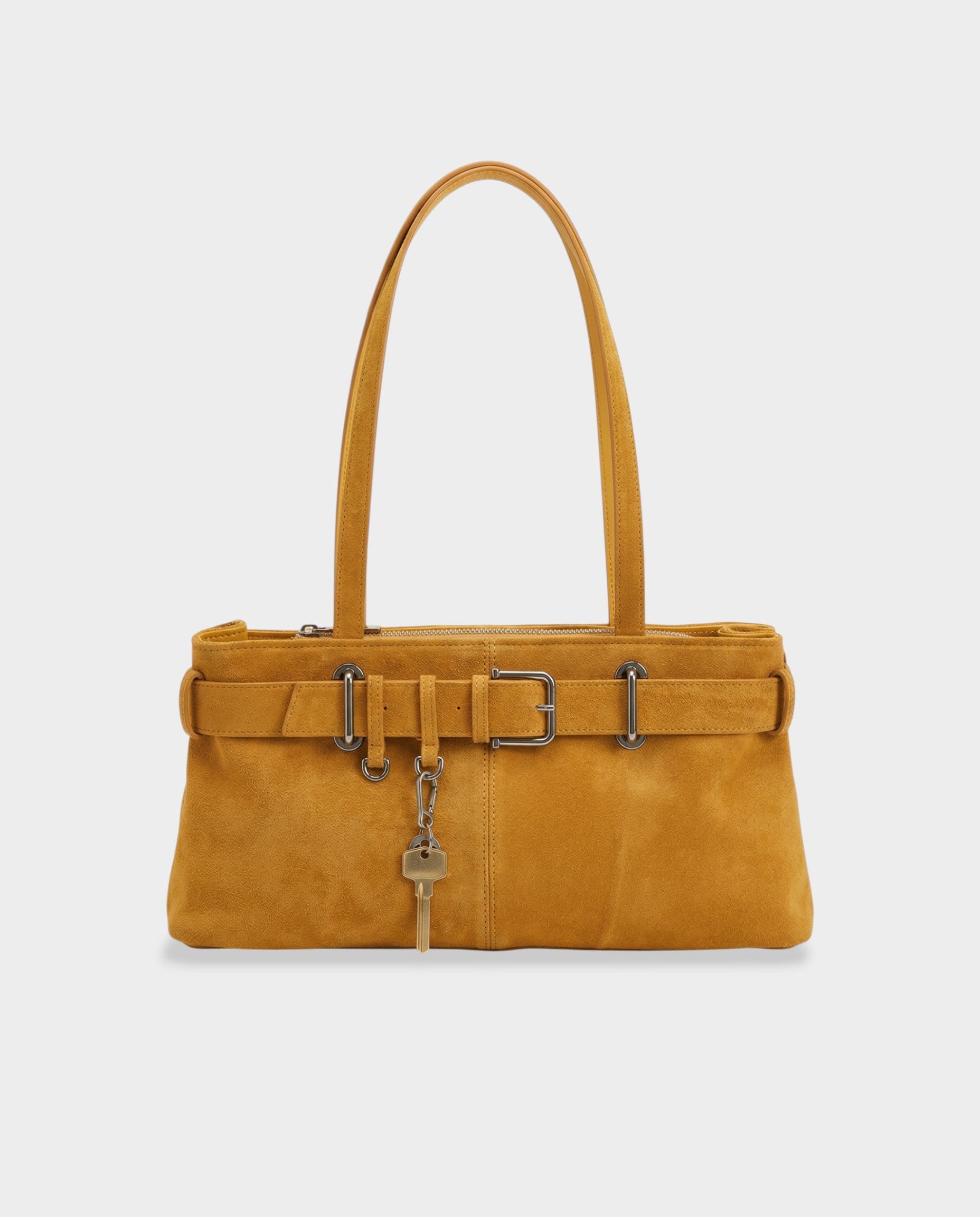LAVIDA Suede Belted Key Shoulder Bag