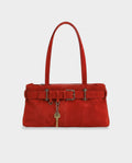 LAVIDA Suede Belted Key Shoulder Bag