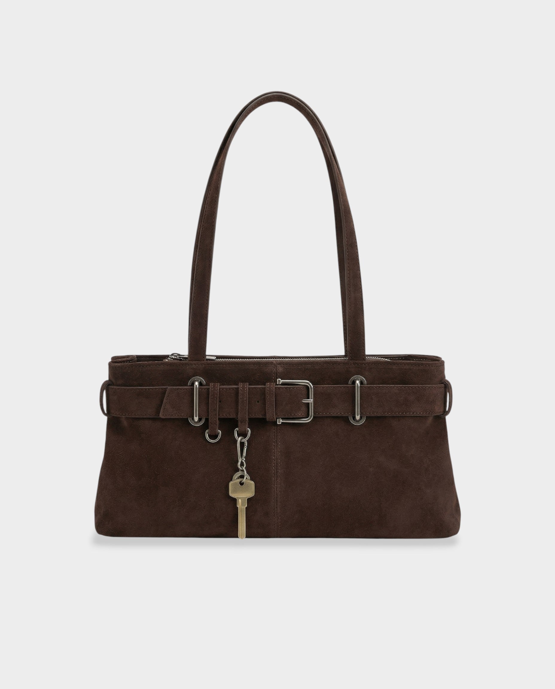 LAVIDA Suede Belted Key Shoulder Bag