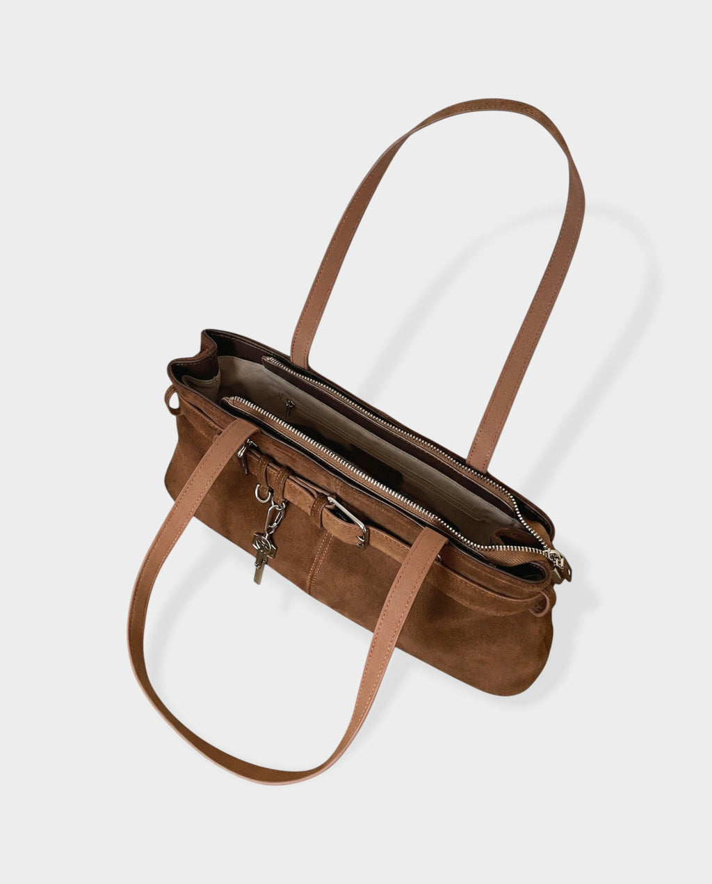LAVIDA Suede Belted Key Shoulder Bag