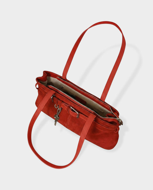 LAVIDA Suede Belted Key Shoulder Bag