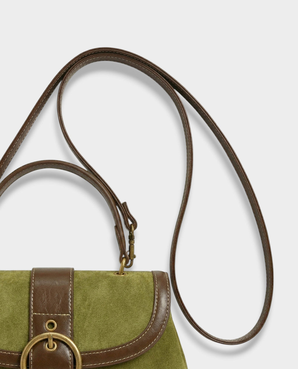 NONA Suede Buckle Shoulder Crossbody Bag