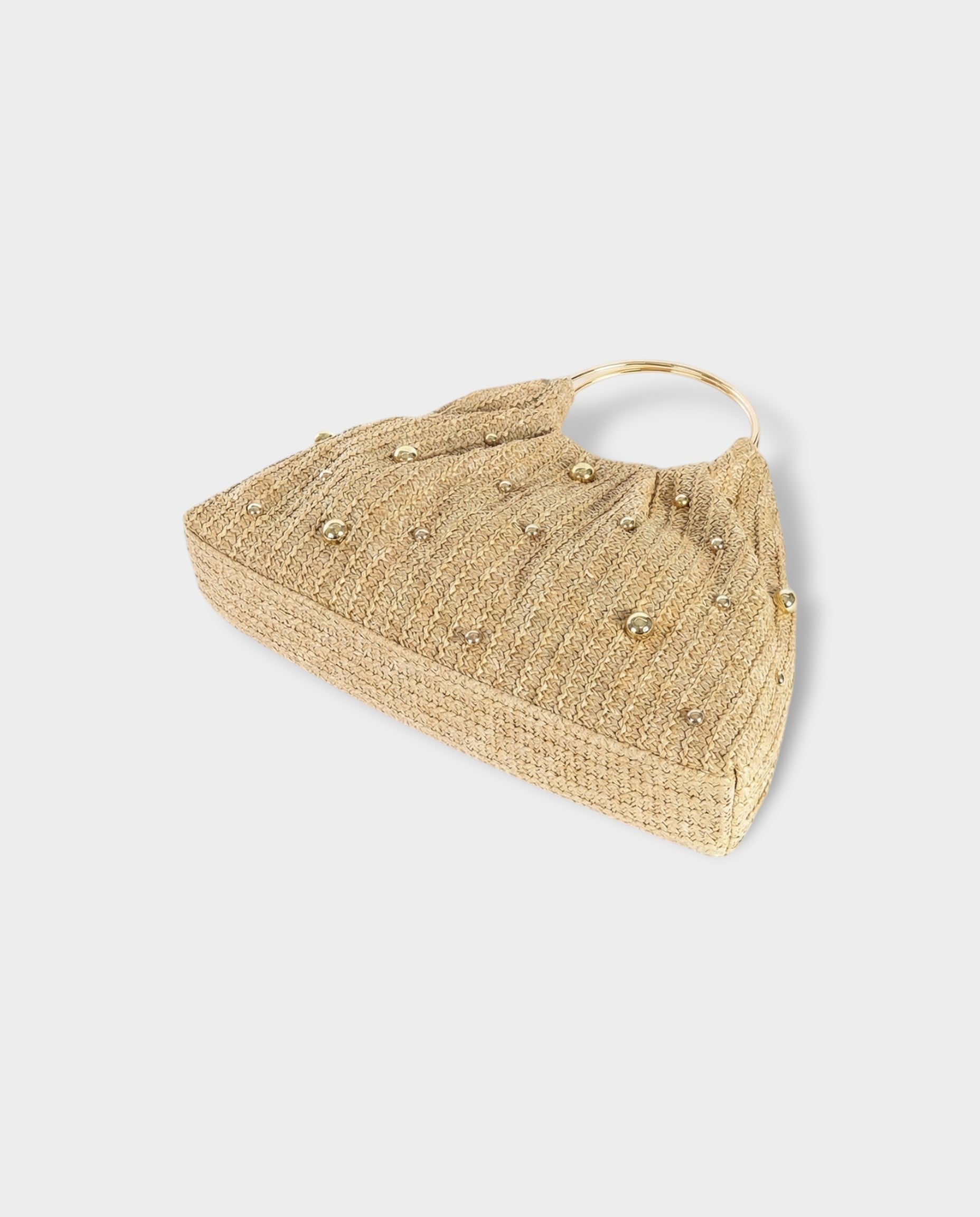 UREKA Gold Pearl Woven Handbag
