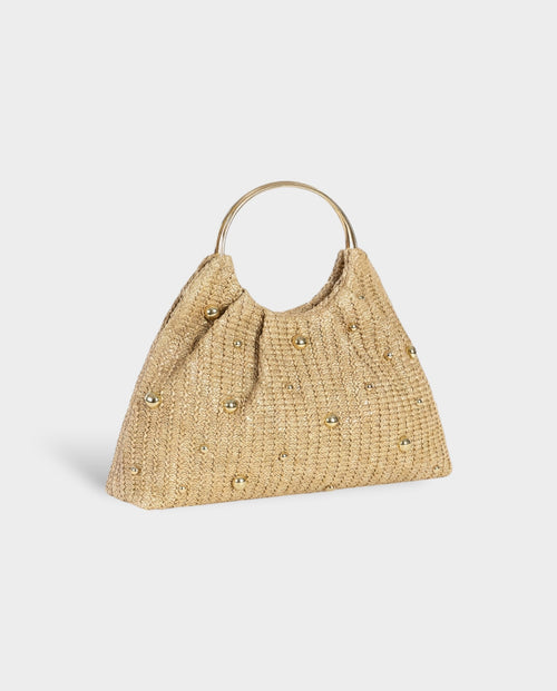UREKA Gold Pearl Woven Handbag