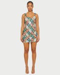 RISANA Sequin Diamond Bodycon Mini Dress