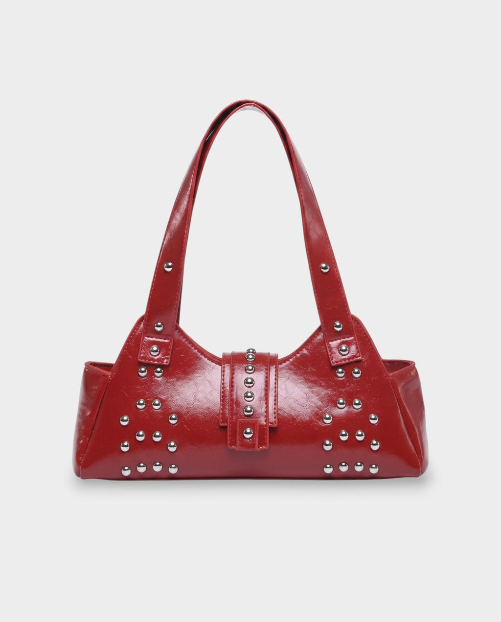INTERA Studded Faux Leather Shoulder Bag