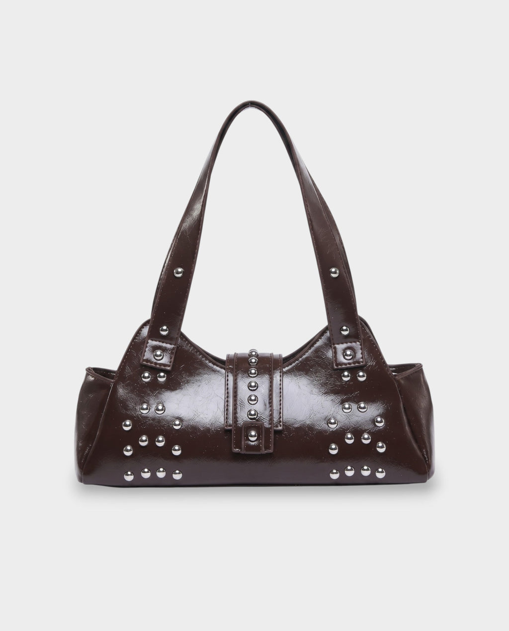 INTERA Studded Faux Leather Shoulder Bag