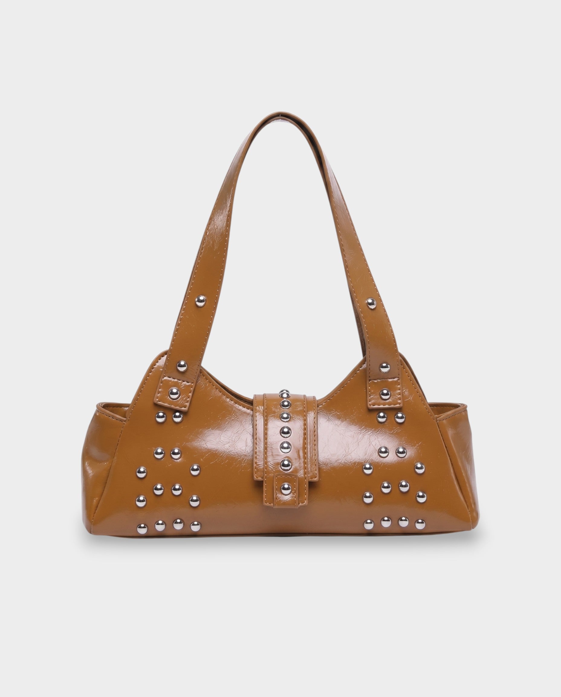 INTERA Studded Faux Leather Shoulder Bag