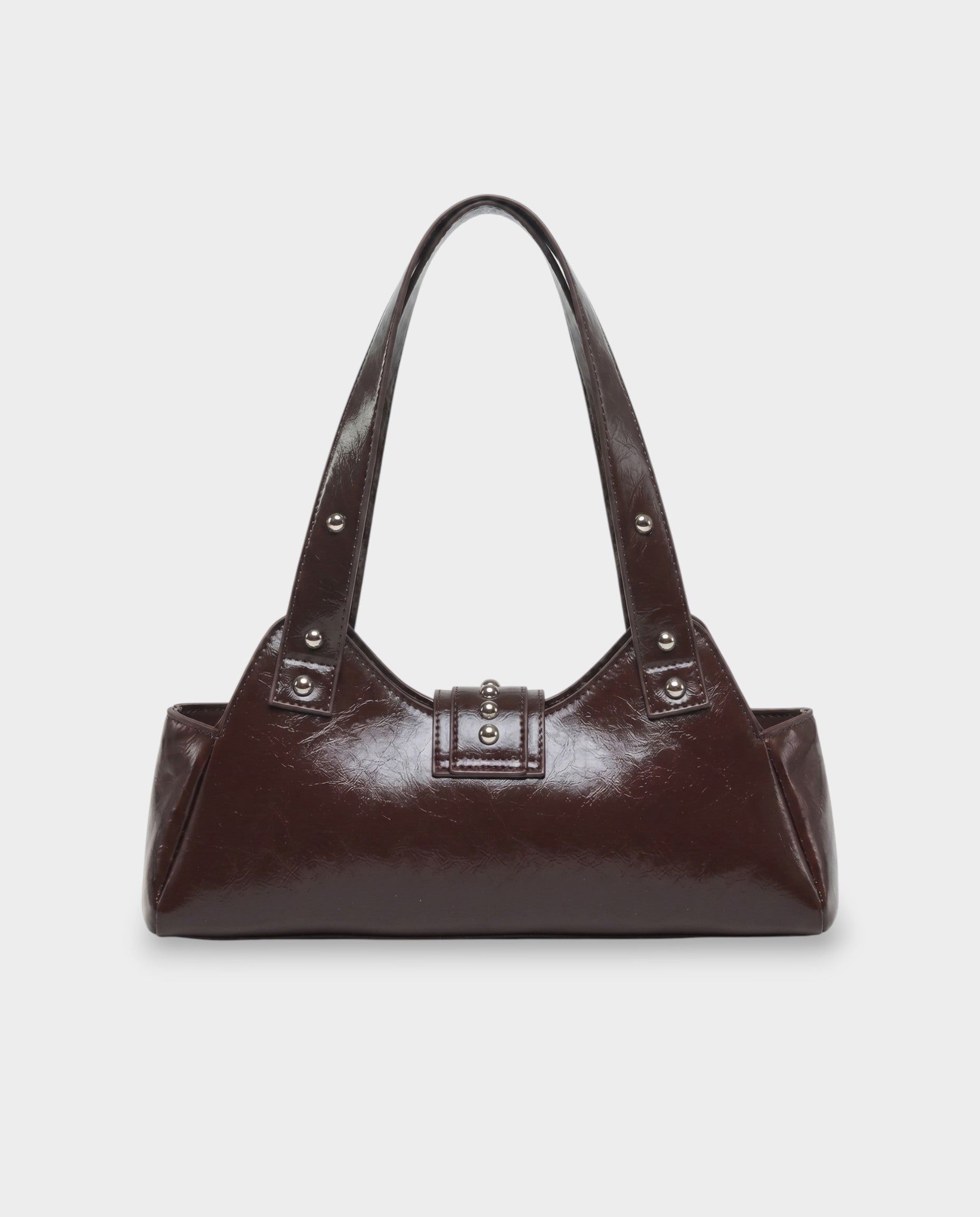 INTERA Studded Faux Leather Shoulder Bag