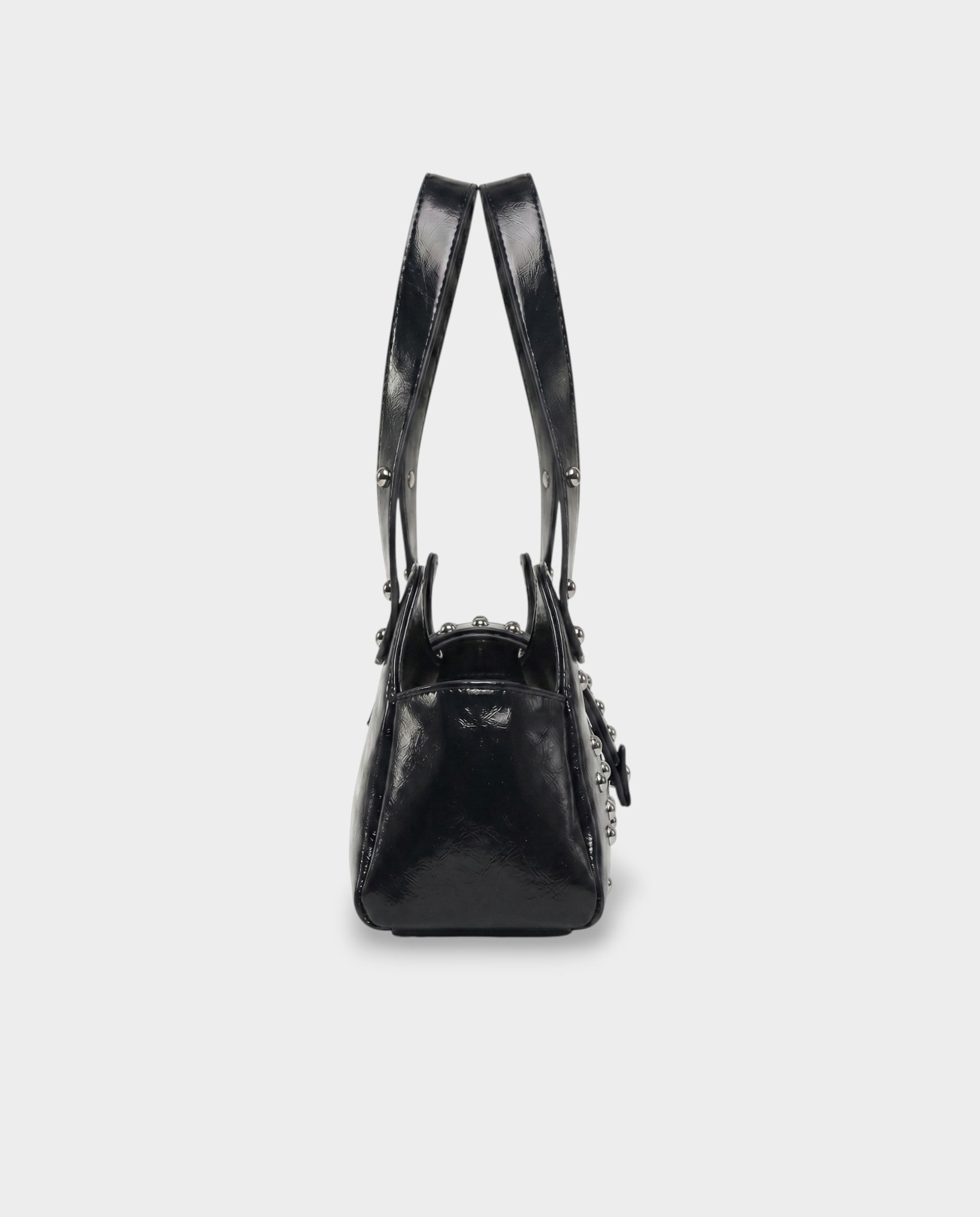 INTERA Studded Faux Leather Shoulder Bag