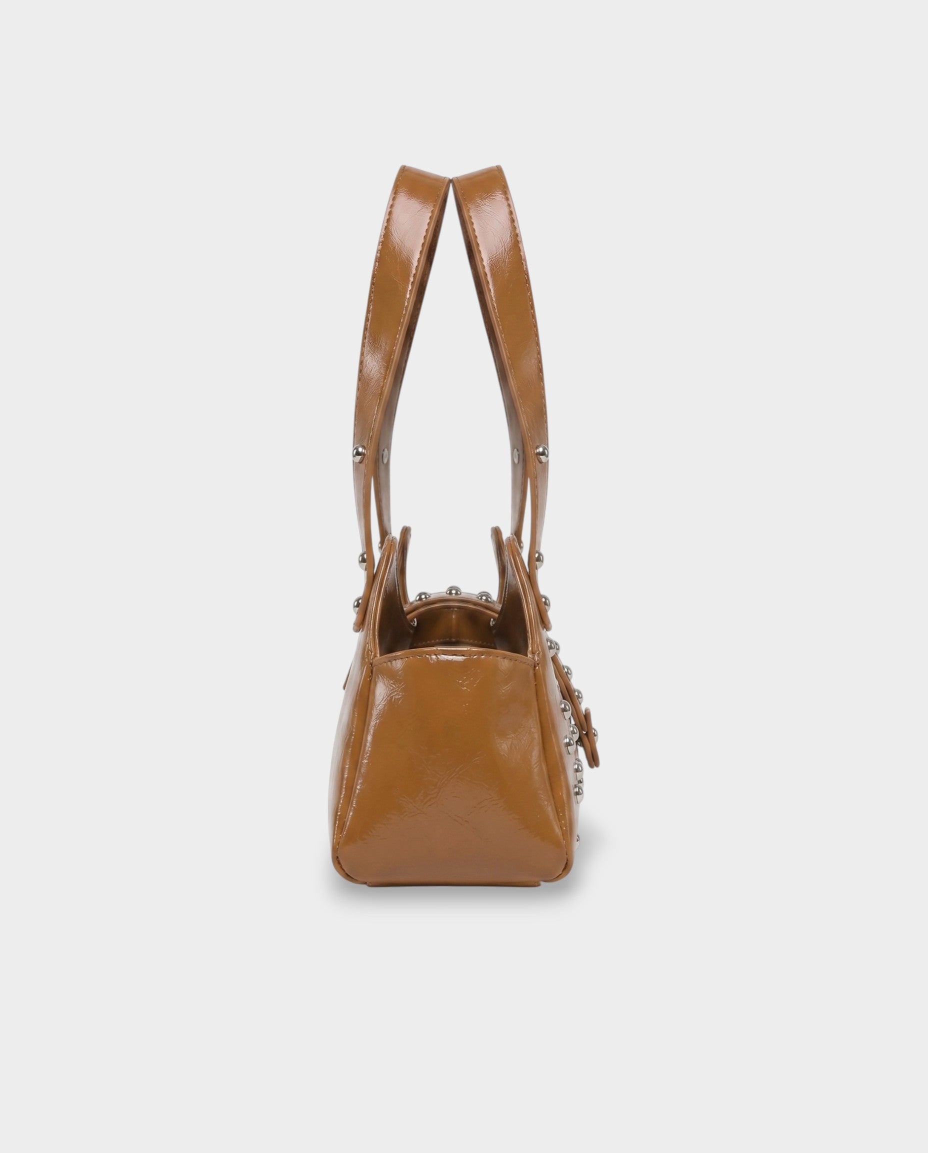 INTERA Studded Faux Leather Shoulder Bag