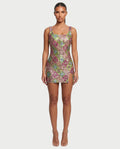 MARIANA Champagne Sequin Diamond Bodycon Mini Dress